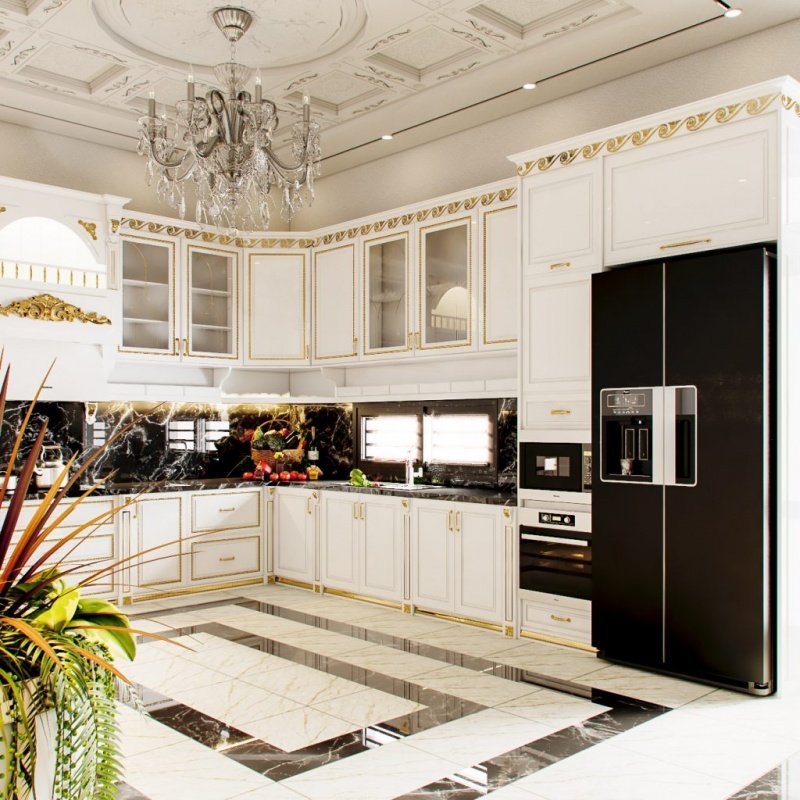 Phong cách nội thất phòng bếp sang trọng và hiện đại được nhiều người yêu thích 2